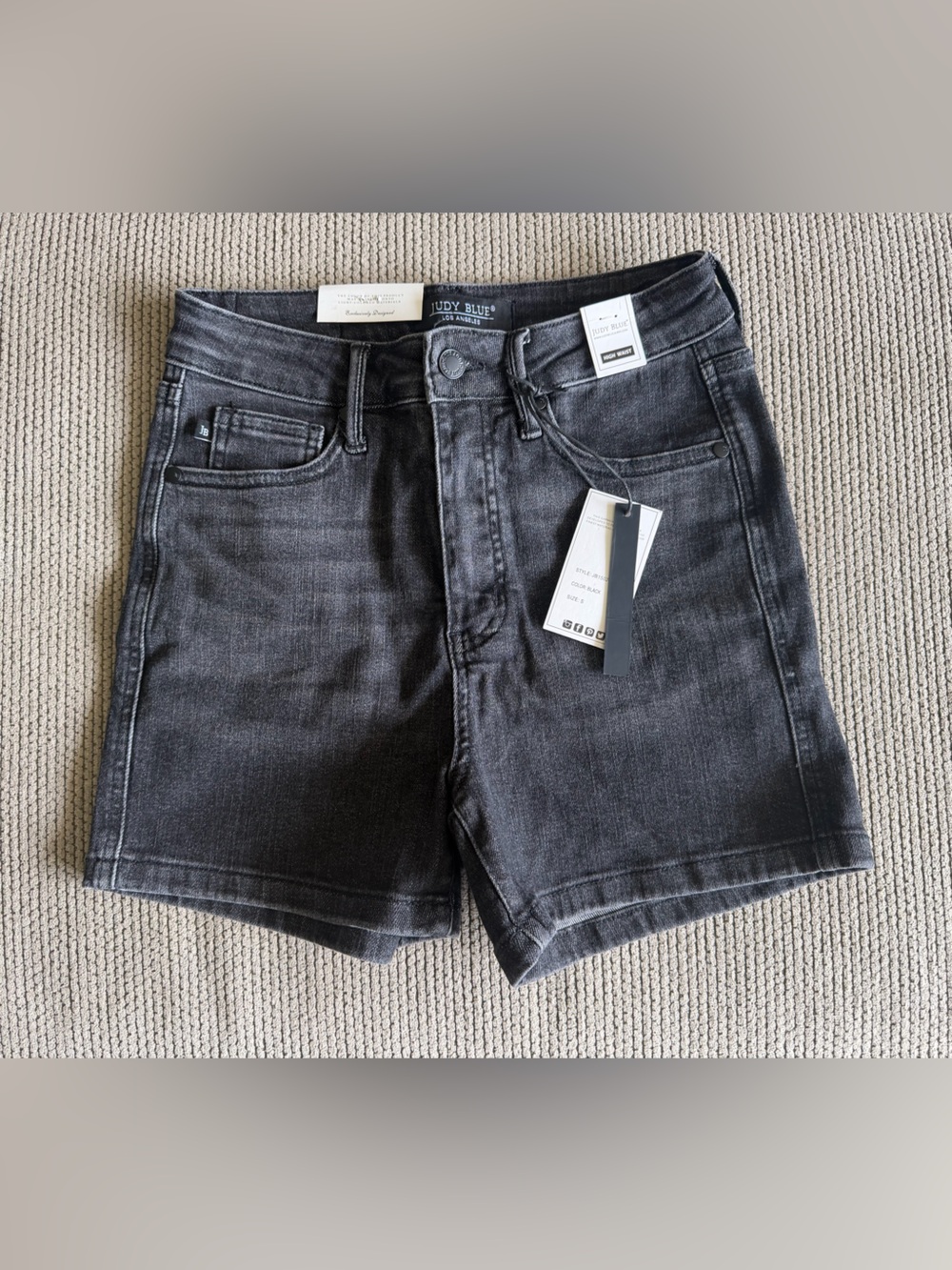 Judy blue high rise black denim shorts size small
